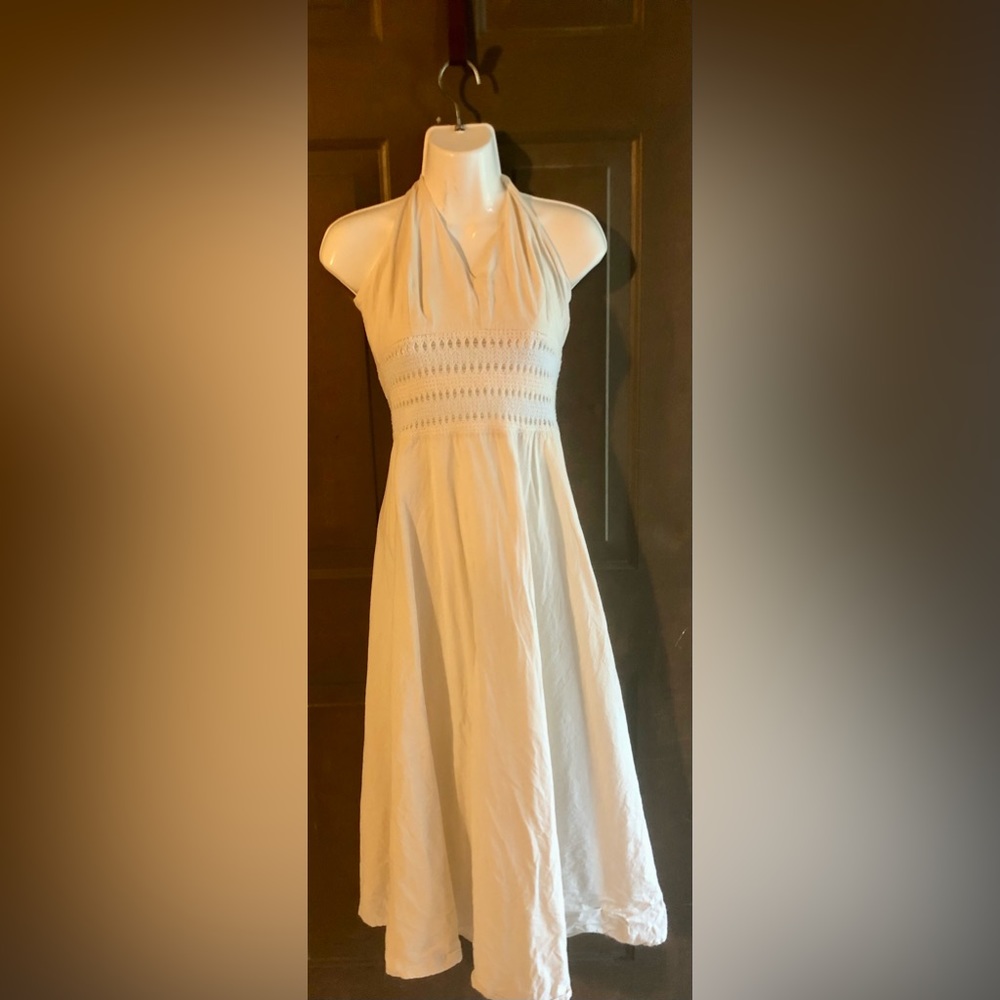 Linen halter top maxi dress